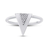 0.05ct 14k White Gold Diamond Triangle Ring